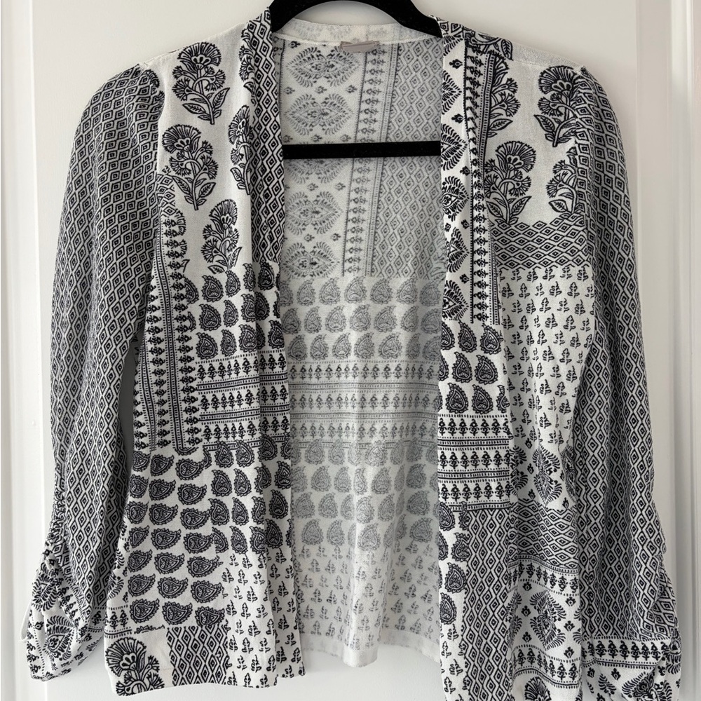 Chico's Monochrome Patterned Cardigan